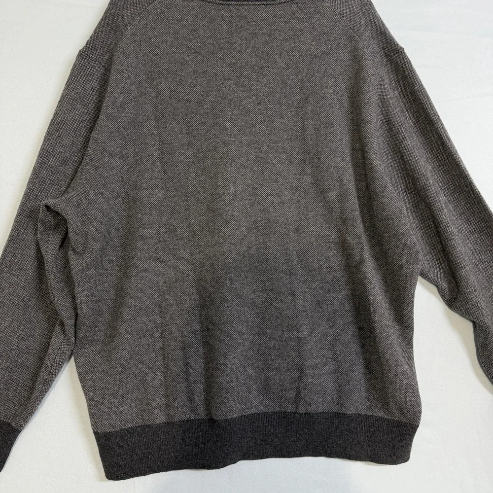 Daniel Cremieux Signature Collection Size-XXL Mens V-Neck Gray Sweater Wool